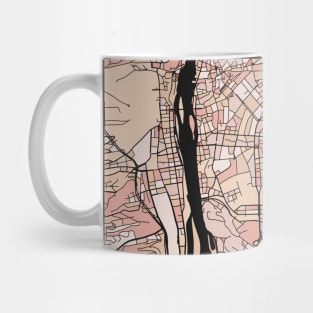 Prague Map Pattern in Soft Pink Pastels Mug